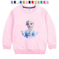 Frozens Annas Elsas Baju Anak 13สี/1-10ปีแขนยาวเสื้อคอตตอนเสื้อสำหรับชายเด็กเล็กเด็กผู้หญิงเสื้อกันหนาวรอบคอเสื้อฤดูใบไม้ผลิฤดูใบไม้ร่วงพิมพ์การ์ตูนน่ารัก0000