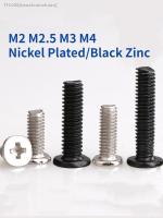 ☾✲ M2 M2.5 M3 M4 Nickel Plated/Black Zinc Cross Phillips Ultra Thin Flat Wafer Head Bolt Laptop Screws