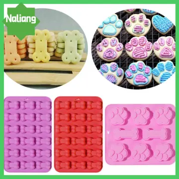 2pcs Food Grade Puppy Pets Dog Paws Bones Silicone Baking Molds Cake Mold  Biscui 