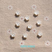 Beige Color Acrylic Blossom Loose Beads Cute Pearl Small Flower Spacer DIY Jewelry Making Departments Bracelet Braid Accessories Beads