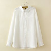 【มีไซส์ใหญ่】Plus Size Womens XL-4XL Long Sleeved White Blouses Ladies Musliamah Fashion Female Spring Autumn Tops