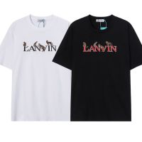 แบรนด์แฟชั่นการค้าต่างประเทศ Lanvin Gallery Dept Langfan Star ร่วมกันแขนสั้นลำลองสำหรับผู้ชายและผู้หญิง T