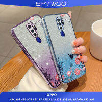 EPTWOO สำหรับ OPPO A94 A93 A95 A74 A31 A7 A5S A12 A12E A3S A9 A5 2020 A83 A91 เคสโทรศัพท์Electroplated Secret Gardenรูปแบบปลอกกันกระแทกใสนุ่มTPUฝาหลังBling GlitterกระดาษMM-08