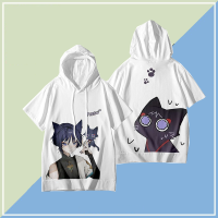 2023 Wanderer คอสเพลย์ genshin impact balladeer Tops scaramouche hooded เสื้อยืดเครื่องแต่งกายเสื้อกั๊ก Cool แฟชั่น streetwear ชุดกีฬา