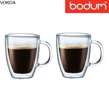 250ml Borosilicate Mug Double Wall Insulated Glasses Espresso