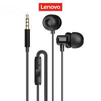 Lenovo หูฟัง TW13 3.5มม. ของแท้,หูฟังแฮนด์ฟรีหูฟังแบบมีสายสเตอริโอเพลงชุดหูฟังหูฟังพร้อมไมค์ลึกพร้อมไมโครโฟนหูฟังสำหรับเล่นกีฬา