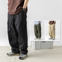 Y2K style Multi Pockets Baggy Cargo Pants Men Baggy Cargo Pants Men Clothing Multi pocket Japanese mens pleated design 3D