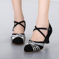 XIHAHA Women Latin Dance Shoes for Girls Tango Ballroom Dance Shoe High Heel Soft Satin Dancing Shoes 3/5/7/cm Sandals