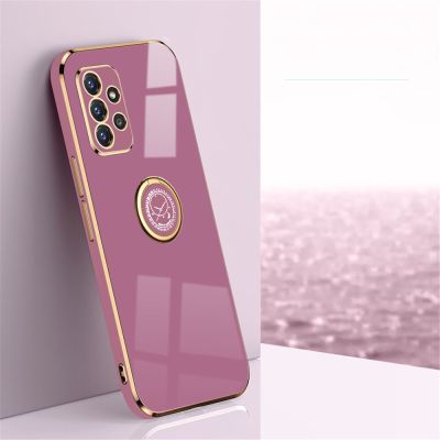 Luxury Ring Holder Plating Case For Samsung Galaxy A53 A73 A23 A33 A13 A52 A72 A22 A32 4G 5G M32 A52s Case Silicone Phone Cover