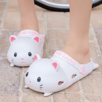 Cartoon slippers female summer cat beach non-slip cute parent-child children home baby sandals and for men women