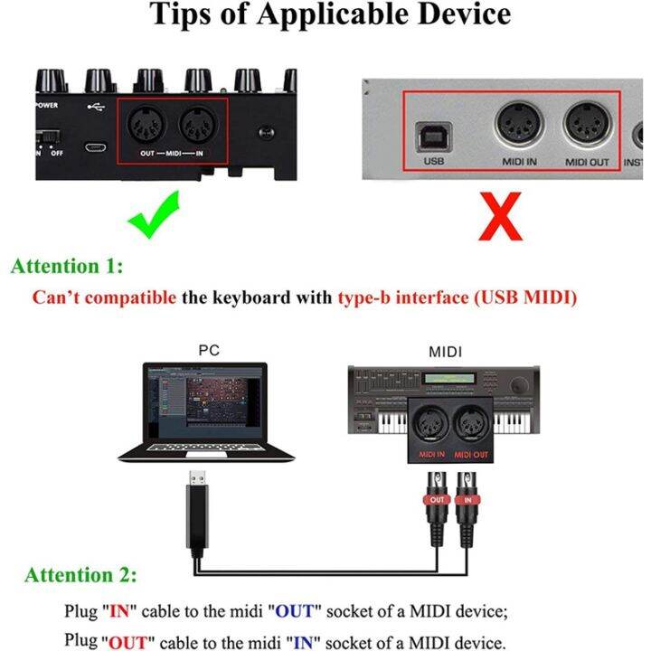 2x-usb-midi-cable-converter-usb-interface-to-in-out-midi-cord-for-pc-laptop-to-piano-keyboard-in-music-studio-6-5ft