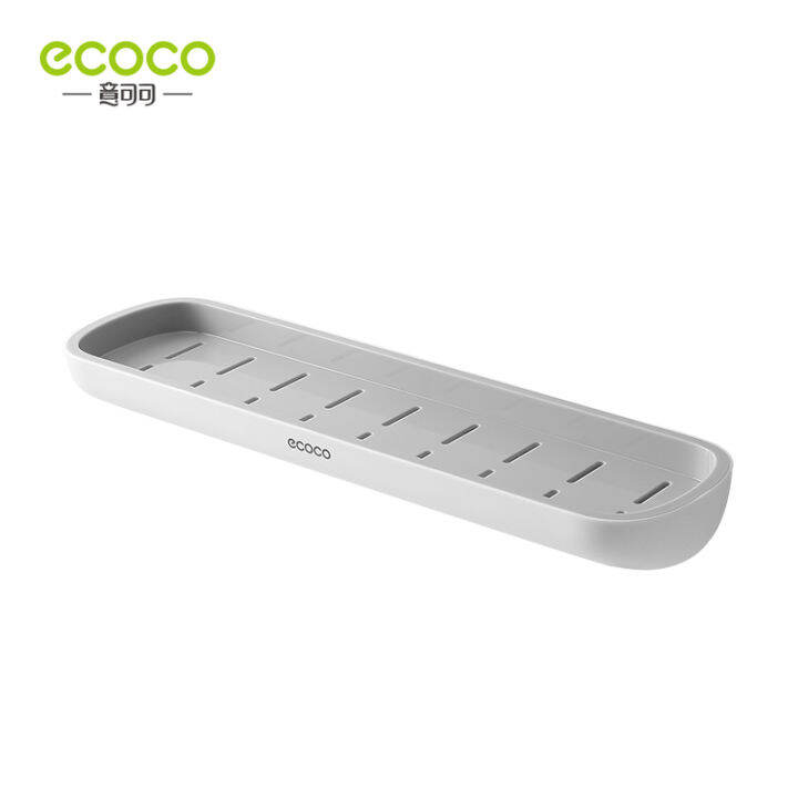 ecoco-ห้องน้ำชั้นวางออแกไนเซอร์ติดผนังบ้านชั้นวางผ้าขนหนูชั้นวางแชมพูที่มีแถบผ้าชั้นเก็บอุปกรณ์ห้องน้ำ