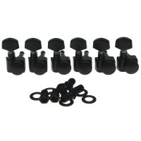 KAISH Black 6 Inline 2 Pin Locking Tuning Keys Pegs Tuners Fits USA ST TL