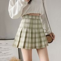 【CC】 2023 Skirt Short Korean School A Checkered Waist Female