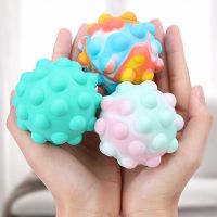 Rainbow Ball Push Bubble Antistress Cube Decompression Toys Squeeze 3D Elastic Ball Stress Relief Sensory Toy For Kids Gift