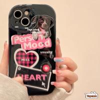 FASHION WOW เคสโทรศัพท์มือถือ ซิลิโคนนิ่ม กันกระแทก ลายการ์ตูนหัวใจ วงรี สําหรับ iPhone 14 13 12 11 Pro Max X Xr Xs 8 7 6 Plus SE 2020