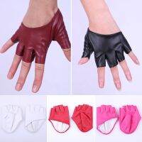 Faux Leather Gloves Fashion Woman Tight Half Imitation Pu Fingerless Mittens