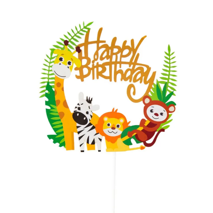 Animal Cake Topper For Jungle Safari Birthday Party Decorations | Lazada PH