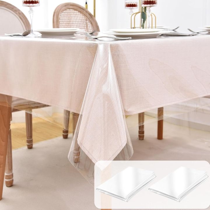 coordinate-2-pcs-พีวีซีพีวีซี-ตัวป้องกันผ้าปูโต๊ะพลาสติกใส-สำหรับโต๊ะเหลี่ยมหรือโต๊ะกลม-ป้องกันการรั่วไหลของน้ำมัน-ผ้าคลุมโต๊ะใส-ของใหม่-โปร่งใสโปร่งใส-ผ้าปูโต๊ะผ้าเช็ดเท้า-โต๊ะรับประทานอาหาร