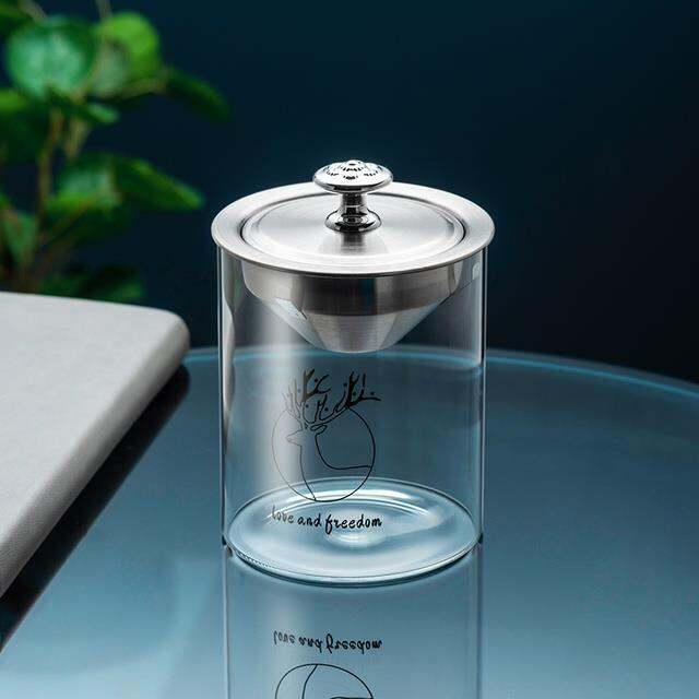 hot-dt-๑-gianxi-detachable-glass-ashtray-funnel-windproof-car-cup-room-anti-fly-ash-office-with-lid