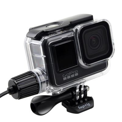 Suptig อุปกรณ์เสริมสำหรับกล้องรถจักรยานยนต์ Chargring เคสกันน้ำกรอบสำหรับ Gopro Hero 891011 Black Charger Shell Housing สาย USB