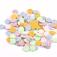 50Pcs Mini Smile Embossing Round Labels For DIY Clothes Sewing Supplies Handmade Bags Hats Accessories Child Garment Tags C3528 Stickers Labels