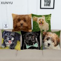 {fabric sofa} XUNYU น่ารัก Cavoodle สุนัขเบาะผ้าลินิน CoverPatternPillowcase บ้านโซฟาสแควร์ปลอกหมอน45x45เซนติเมตร AC020