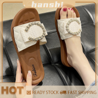 hanshi [2023 new HOT FASHION] lazlook รองเท้าสลิปเปอร์แฟชั่นสำหรับผู้หญิงรองเท้าสวมใส่สบายห่วงล็อกโลหะสำหรับฤดูร้อน