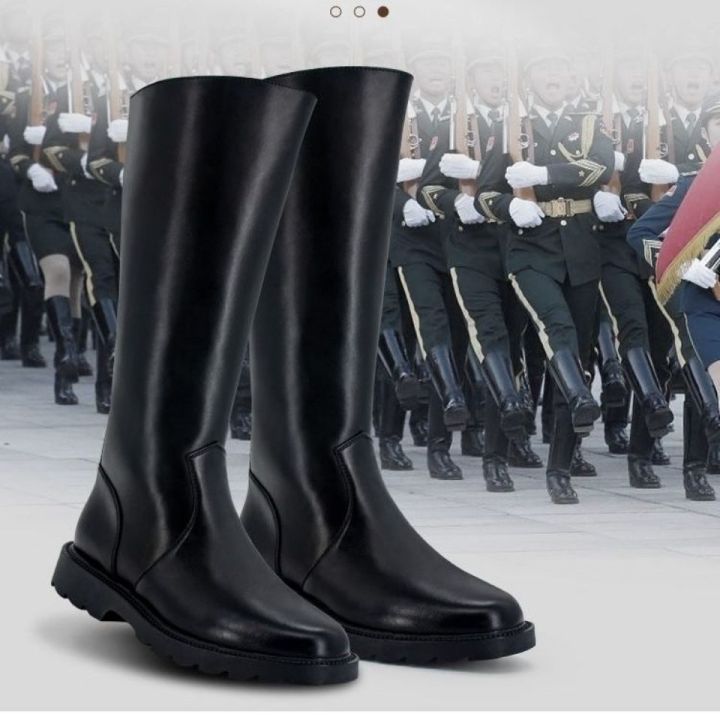 ไฟวงแหวนอุปกรณ์ควบคุมขี่ม้าอุปกรณ์รองเท้ารองเท้ากระโปรงยาวสูงรองเท้าบูททหาร-honor-guard-parade-เด็กผู้ใหญ่ผู้ชายและผู้หญิงหนังกองทัพ