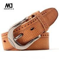 MEDYLA Mens Belt Brand Designer Top Grain Leather Belt Luxury Casual Cow Genuine Leather Belts for Men Business Strap DSW564 Belts