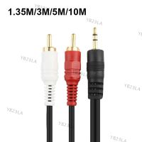 1.35M 3M 5M 10M 3.5mm Jack to AV 2 RCA Male Extend Cable Connector For Phone TV AUX Computer PC Speakers Music Audio YB23TH