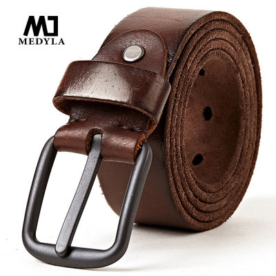 Medyla 2023 ใหม่เข็มขัดผู้ชาย 100% เข็มขัดหนังวัวกางเกงยีนส์เข็มขัดผู้ชายเข็มขัดนุ่มสบายๆ