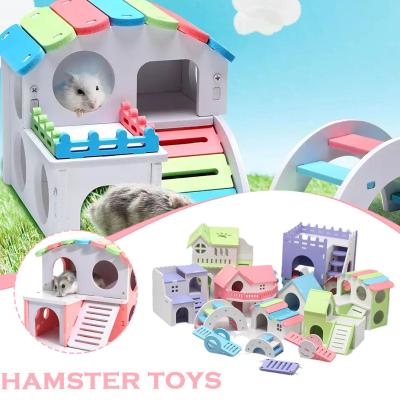 Hamster Toys PVC Colorful Swing Seesaw Rainbow Bridge Random Color Toys Pet Hamster Y4O1