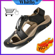 Xăng Đan Da Whitby Cho Nam, Giày Đi Biển Ngoài Trời Cỡ Lớn Mùa Hè