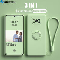 For Xiaomi Mi Poco X3 NFC Pro Case Liquid Silicone Ring Holder Strap Cover For Redmi Note 10 9 8 Pro Max 10S 9S 8T Poco F3 F2 M3