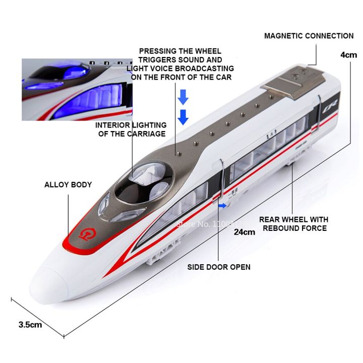 โมเดลรถไฟความเร็วสูงอัลลอยด์ฟูซิงรถไฟความเร็วสูงไม่จำกัดการเชื่อมต่อของรถไฟความเร็วสูงติดตามความสามัคคีของแสงเสียงดึงกลับ-kids-toys