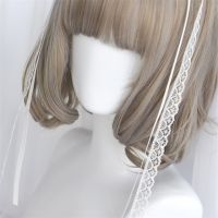 Cosplaysalon 25-30CM Lolita Wavy Bob Brown Blonde Blue Black Cute Ombre Bangs Short Daily Party Synthetic Hair Cosplay Wig+Cap Gift ของขวัญ