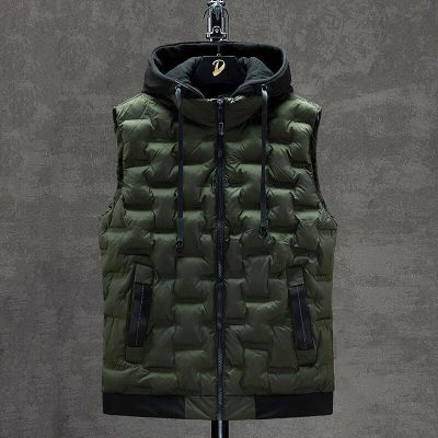 ZZOOI Mens Winter Down Vests Brand Top Selling New Male Casual Waistcoat Outdoor Sleeveless Jackets Outwear Hooded Vest