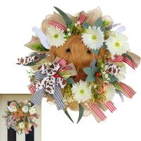 Wreath Spring Wreaths With Bows Flowers Farmhouse Door Wreaths Spring Front Porch Decor For All Seasons Outdoor Indoors