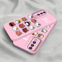 เคสเคสใส่โทรศัพท์ฟิล์ม PC แบบแข็งสำหรับ Honor 70 20 20S 9X Pro Huawei Y9S P Smart Pro 2019 Nova 5T เคส Hello Kitty ทรงสี่เหลี่ยมฝาหลังเลนส์มันวาว