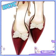 WCYC 1PC Pha Lê Kẹp giày Kim cương giả Nơ Khóa quyến rũ Sáng bóng Trang