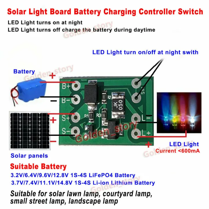 Automatic Solar Panel Battery Charger Board On Off Night Light Led Lamp Control Switch Controller Diy For Street Lights Garden Lazada Ph