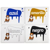 Children Baby Spanish Color Learning Word Card Pocket Flash Learning Montessori Educational Toys Word Table Game Card for Kids Flash Cards Flash Cards