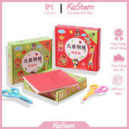 Bộ đồ chơi cắt giấy thủ công tạo hình cho bé 240 tờ giấy màu có in sẵn +