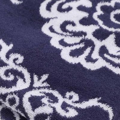 BARI เบสิโค ผ้าขนหนูทอลายดอก สีน้ำเงิน ขนาด 27x54 นิ้ว