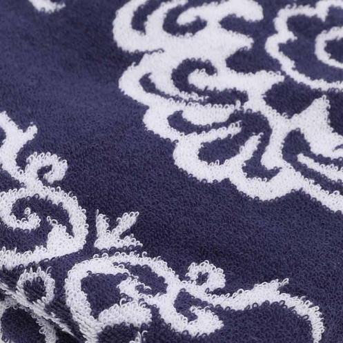 bari-เบสิโค-ผ้าขนหนูทอลายดอก-สีน้ำเงิน-ขนาด-27x54-นิ้ว