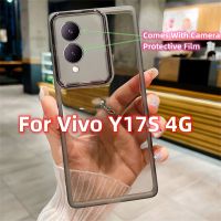 เคสสำหรับ VIVO Y17S เคสโทรศัพท์นิ่มกันกระแทก TPU ฟิล์มกระจกติดเลนส์โปร่งใสแฟชั่น