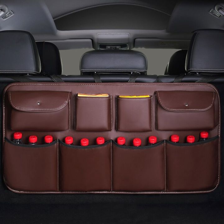 2021-new-pu-leather-car-rear-seat-back-storage-bag-multi-use-car-trunk-organizer-backseat-auto-stowing-tidying-mesh-hanging-bag