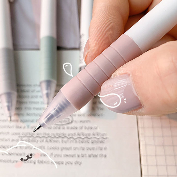 ปากกาโรงเรียนเจลเขียนหมึกดำกระชับปากกาเจลเรียบขนาด0-5มม-ลูกแบดมินตันทนทานคุณภาพสูงอุปกรณ์งานเขียนในออฟฟิศ