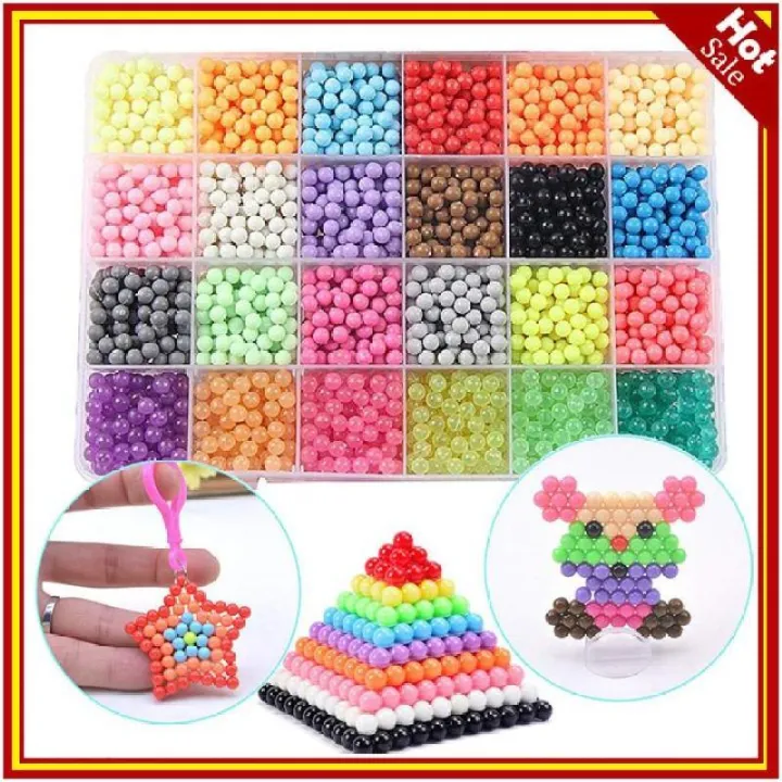 2019CENBLUE Fuse Beads Refill, 24 Colorsประมาณ4000 Pcs Water Spray Beads Set Compatible With